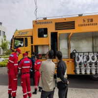 中志協救援演練現場；防汛排澇搶險泵車